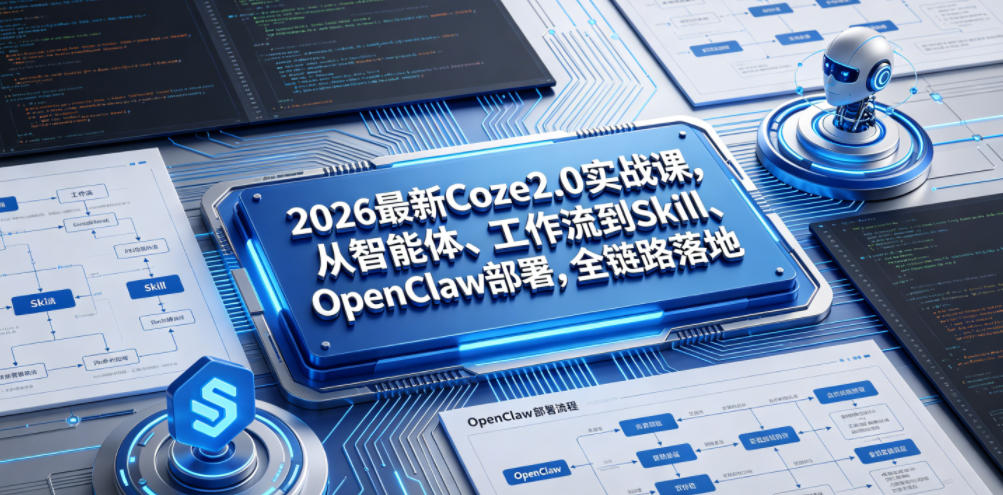 2026最新Coze2.0实战课，从智能体、工作流到Skill、OpenClaw部署，全链路落地-小灰云创