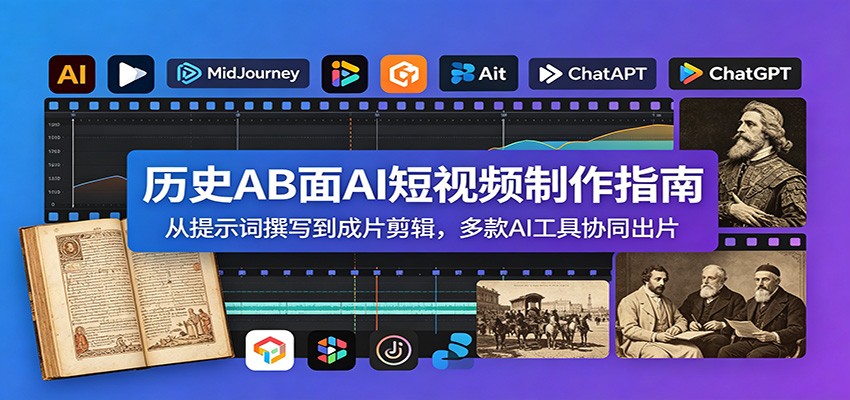 历史AB面AI短视频制作指南：从提示词撰写到成片剪辑，多款AI工具协同出片-小灰云创