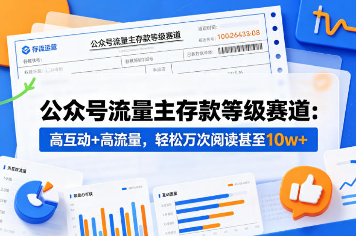 公众号流量主之存款等级赛道，高互动+高流量，轻松达到万次阅读，甚至10w+-小灰云创