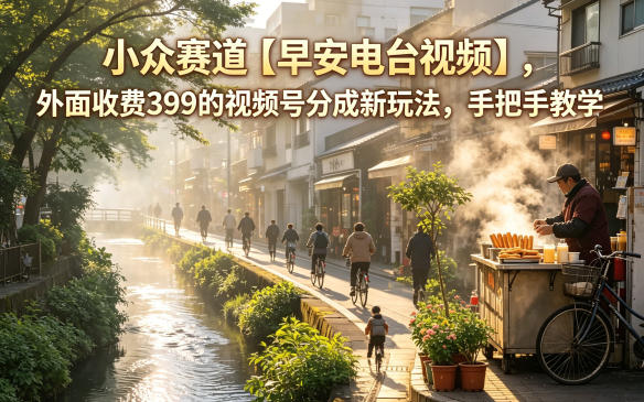 小众赛道【早安电台视频】，外面收费399的视频号分成新玩法，手把手教学-小灰云创