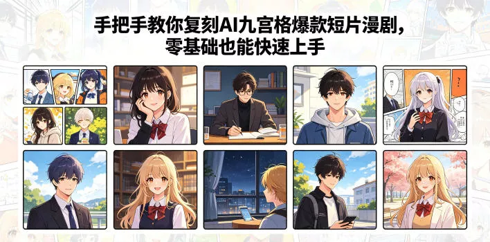 手把手教你复刻AI九宫格爆款短片漫剧，零基础也能快速上手-小灰云创