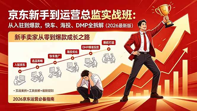 （18291期）京东新手到运营总监实战班：从入驻到爆款，快车、海投、DMP全拆解，2026最新版-小灰云创