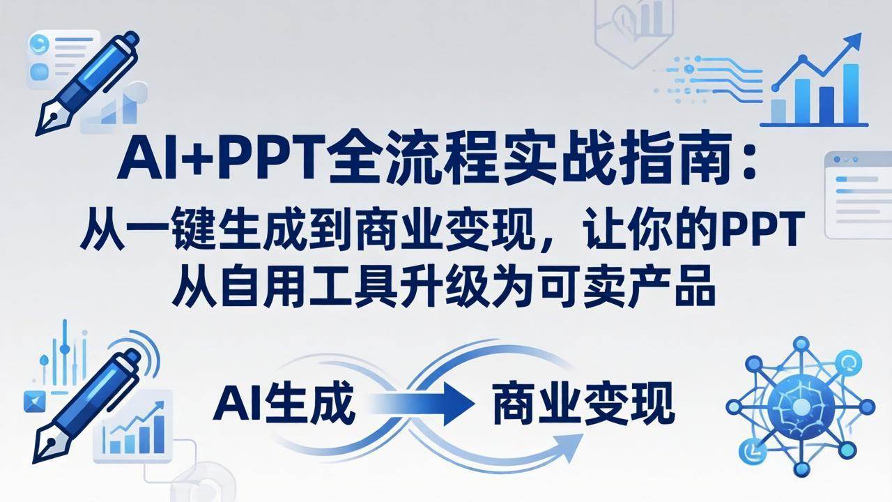 （18142期）AI+PPT全流程实战指南-更新4月21：从一键生成到商业变现，让你的PPT从自用工具升级为可卖产品-小灰云创