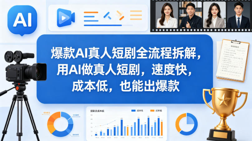 爆款AI真人短剧全流程拆解，用AI做真人短剧，速度快，成本低，也能出爆款-小灰云创