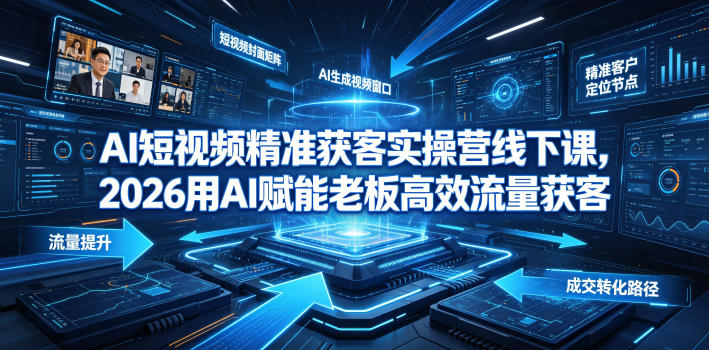 AI短视频精准获客实操营6月10-14号线下课,2026用AI赋能老板高效流量获客-小灰云创