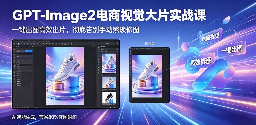 GPT-Image2电商视觉大片实战课，一键出图高效出片，彻底告别手动繁琐修图(更新)-小灰云创