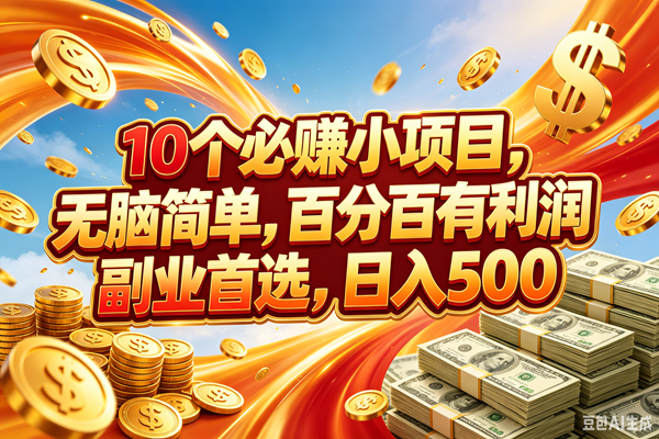(18918期)10个必赚的小项目,百分百赚元子,无脑简单,副业首选,日入500+-小灰云创