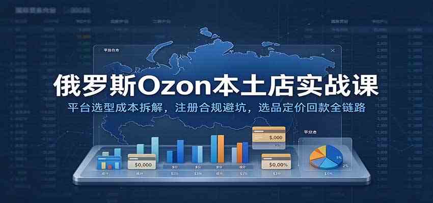 俄罗斯Ozon本土店实战课：平台选型成本拆解，注册合规避坑，选品定价回款全链路-小灰云创