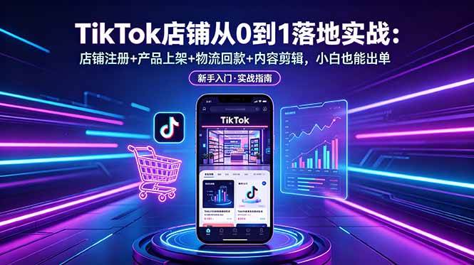 （18862期）TikTok店铺从0到1落地实战：店铺注册+产品上架+物流回款+内容剪辑，小白也能出单-小灰云创