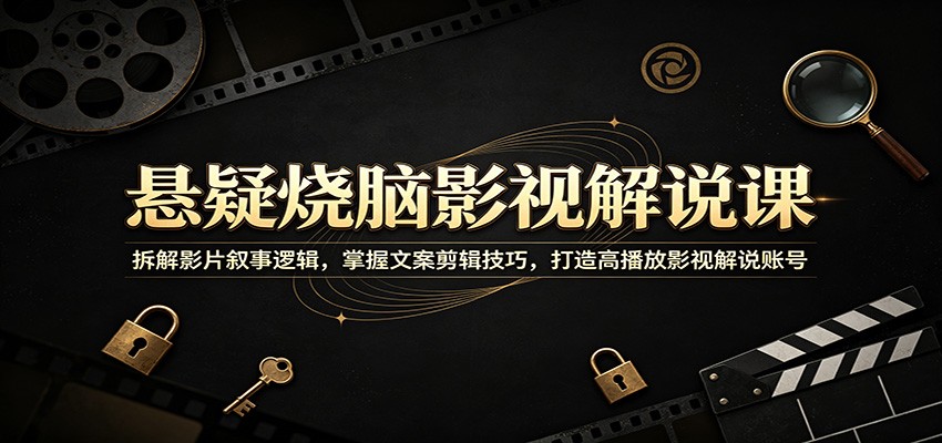 悬疑烧脑影视解说课:拆解影片叙事逻辑,掌握文案剪辑技巧,打造高播放影视解说账号-小灰云创