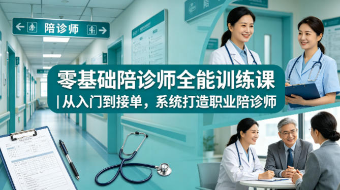 零基础陪诊师全能训练课｜从入门到接单，系统打造职业陪诊师-小灰云创