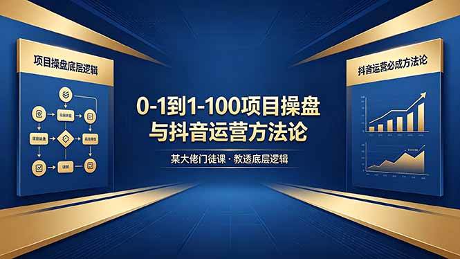 （18382期）0-1到1-100怎么建？某大佬门徒课教透项目操盘底层逻辑+抖音运营必成方法论-小灰云创