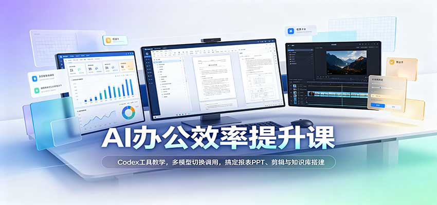 AI办公效率提升课：Codex工具教学，多模型切换调用，搞定报表PPT、剪辑与知识库搭建-小灰云创